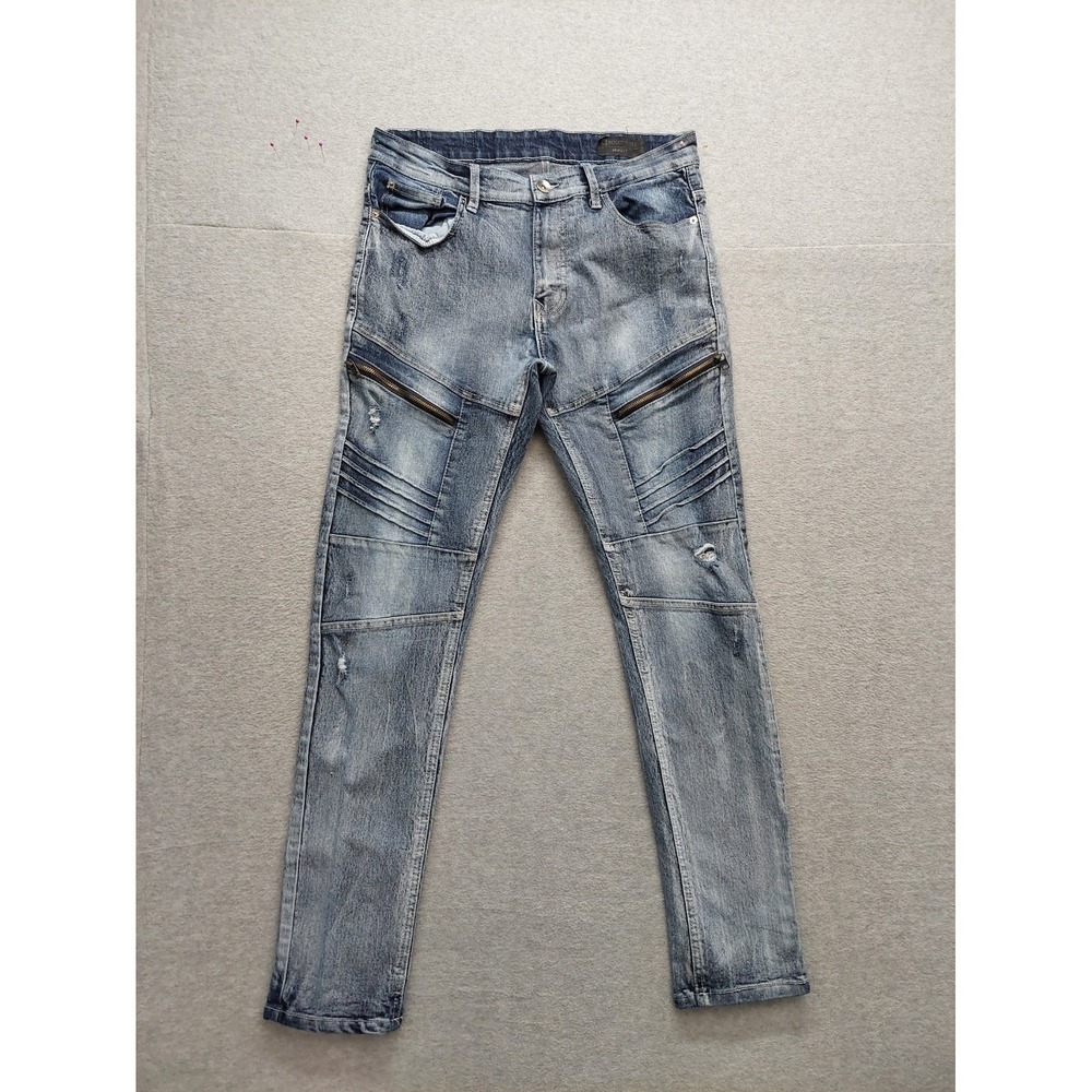 Southpole Men Denim Jeans 32x32 Light Blue Zip Button 5 Pockets Mid Rise Casual
